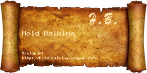 Hold Balbina névjegykártya